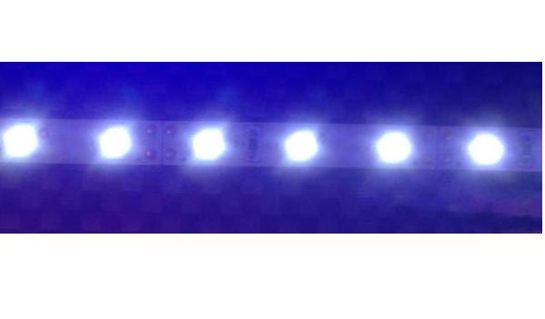 CINTA DE SEIS LEDS AZULES, 10 CM (Dos segmentos)